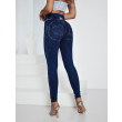 Legginsy modelujące / Double Push Up / DEEP BLUE / Wysoki stan / XS - S - M - L - XL